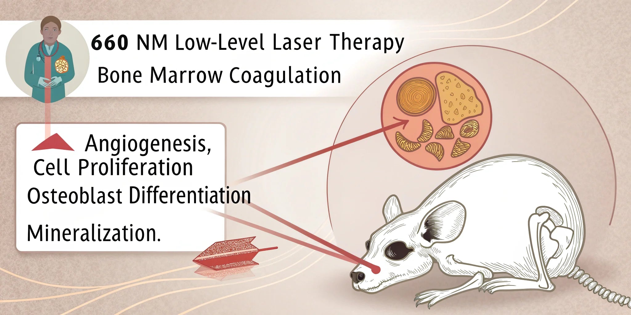 Accelerated Bone Healing with 660 nm Low-Level Laser Therapy and Bone Marrow Coagulation